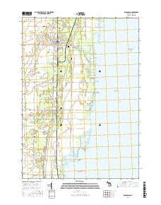 Pinconning Michigan Current topographic map, 1:24000 scale, 7.5 X 7.5 Minute, Year 2017