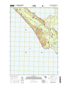 Pointe aux Chenes Michigan Current topographic map, 1:24000 scale, 7.5 X 7.5 Minute, Year 2017