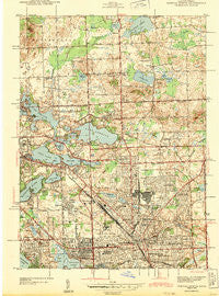 Pontiac North Michigan Historical topographic map, 1:24000 scale, 7.5 X 7.5 Minute, Year 1943