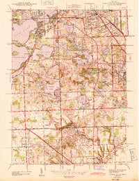 Pontiac South Michigan Historical topographic map, 1:24000 scale, 7.5 X 7.5 Minute, Year 1943