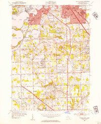 Pontiac South Michigan Historical topographic map, 1:24000 scale, 7.5 X 7.5 Minute, Year 1952
