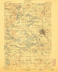 Pontiac Michigan Historical topographic map, 1:62500 scale, 15 X 15 Minute, Year 1907