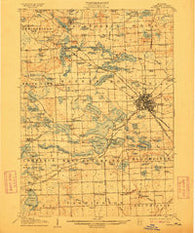 Pontiac Michigan Historical topographic map, 1:62500 scale, 15 X 15 Minute, Year 1907