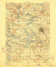 Pontiac Michigan Historical topographic map, 1:62500 scale, 15 X 15 Minute, Year 1907