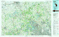 Pontiac Michigan Historical topographic map, 1:100000 scale, 30 X 60 Minute, Year 1985