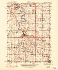 Portland Michigan Historical topographic map, 1:62500 scale, 15 X 15 Minute, Year 1945