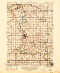Portland Michigan Historical topographic map, 1:62500 scale, 15 X 15 Minute, Year 1945