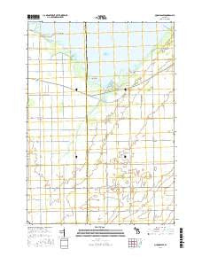 Quanicassee Michigan Current topographic map, 1:24000 scale, 7.5 X 7.5 Minute, Year 2016