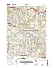 Redford Michigan Current topographic map, 1:24000 scale, 7.5 X 7.5 Minute, Year 2017