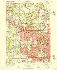 Redford Michigan Historical topographic map, 1:24000 scale, 7.5 X 7.5 Minute, Year 1952