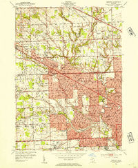 Redford Michigan Historical topographic map, 1:24000 scale, 7.5 X 7.5 Minute, Year 1952