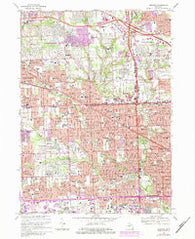 Redford Michigan Historical topographic map, 1:24000 scale, 7.5 X 7.5 Minute, Year 1968