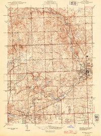 Rochester Michigan Historical topographic map, 1:24000 scale, 7.5 X 7.5 Minute, Year 1945