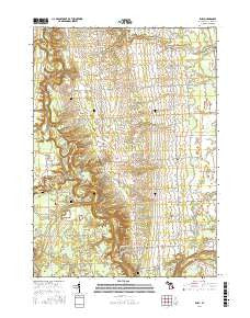 Ruby Michigan Current topographic map, 1:24000 scale, 7.5 X 7.5 Minute, Year 2016