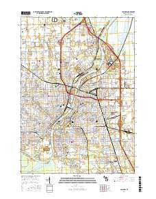 Saginaw Michigan Current topographic map, 1:24000 scale, 7.5 X 7.5 Minute, Year 2017
