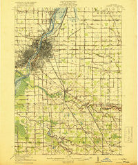 Saginaw Michigan Historical topographic map, 1:62500 scale, 15 X 15 Minute, Year 1919
