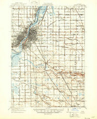 Saginaw Michigan Historical topographic map, 1:62500 scale, 15 X 15 Minute, Year 1919