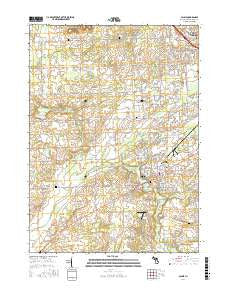 Saline Michigan Current topographic map, 1:24000 scale, 7.5 X 7.5 Minute, Year 2017