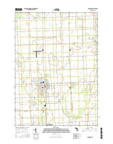 Sandusky Michigan Current topographic map, 1:24000 scale, 7.5 X 7.5 Minute, Year 2016