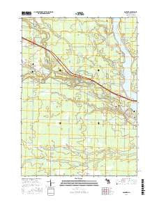 Sanford Michigan Current topographic map, 1:24000 scale, 7.5 X 7.5 Minute, Year 2016