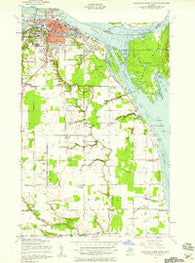 Sault Ste. Marie South Michigan Historical topographic map, 1:24000 scale, 7.5 X 7.5 Minute, Year 1951