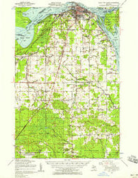 Sault Ste. Marie Michigan Historical topographic map, 1:62500 scale, 15 X 15 Minute, Year 1951