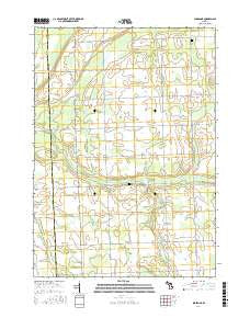 Shabbona Michigan Current topographic map, 1:24000 scale, 7.5 X 7.5 Minute, Year 2017