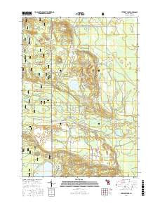 Stewart Lake Michigan Current topographic map, 1:24000 scale, 7.5 X 7.5 Minute, Year 2017