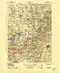 Stockbridge Michigan Historical topographic map, 1:62500 scale, 15 X 15 Minute, Year 1942