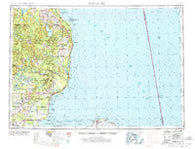 Tawas City Michigan Historical topographic map, 1:250000 scale, 1 X 2 Degree, Year 1954