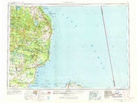 Tawas City Michigan Historical topographic map, 1:250000 scale, 1 X 2 Degree, Year 1954