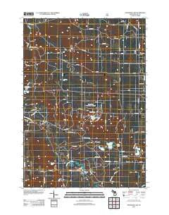 Townsend Lake Michigan Historical topographic map, 1:24000 scale, 7.5 X 7.5 Minute, Year 2012