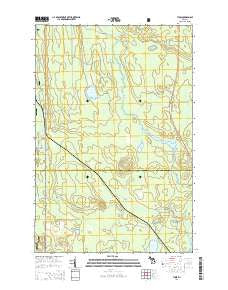 Tunis Michigan Historical topographic map, 1:24000 scale, 7.5 X 7.5 Minute, Year 2014