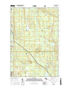 Tunis Michigan Current topographic map, 1:24000 scale, 7.5 X 7.5 Minute, Year 2016