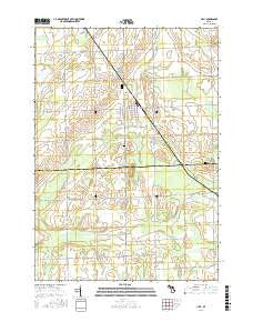 Ubly Michigan Current topographic map, 1:24000 scale, 7.5 X 7.5 Minute, Year 2016