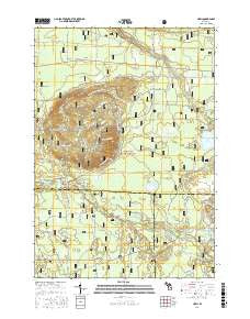 Udell Michigan Current topographic map, 1:24000 scale, 7.5 X 7.5 Minute, Year 2017
