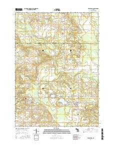 Vestaburg Michigan Current topographic map, 1:24000 scale, 7.5 X 7.5 Minute, Year 2016