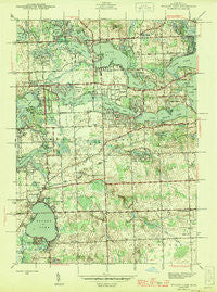 Walled Lake Michigan Historical topographic map, 1:24000 scale, 7.5 X 7.5 Minute, Year 1945