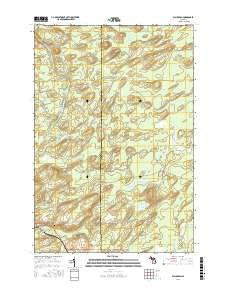 Waucedah Michigan Current topographic map, 1:24000 scale, 7.5 X 7.5 Minute, Year 2016