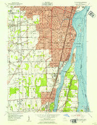 Wyandotte Michigan Historical topographic map, 1:24000 scale, 7.5 X 7.5 Minute, Year 1952