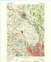 Anoka Minnesota Historical topographic map, 1:62500 scale, 15 X 15 Minute, Year 1955