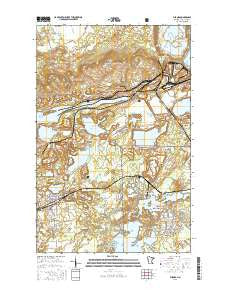 Aurora Minnesota Current topographic map, 1:24000 scale, 7.5 X 7.5 Minute, Year 2016