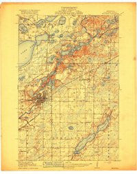Brainerd Minnesota Historical topographic map, 1:62500 scale, 15 X 15 Minute, Year 1918