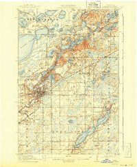 Brainerd Minnesota Historical topographic map, 1:62500 scale, 15 X 15 Minute, Year 1918