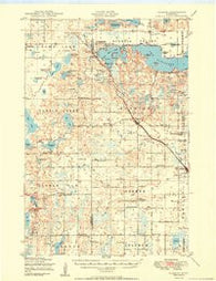 Cushing Minnesota Historical topographic map, 1:62500 scale, 15 X 15 Minute, Year 1950