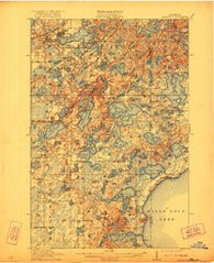 Deerwood Minnesota Historical topographic map, 1:62500 scale, 15 X 15 Minute, Year 1914