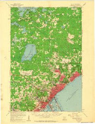 Duluth Minnesota Historical topographic map, 1:62500 scale, 15 X 15 Minute, Year 1953