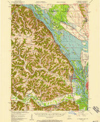 La Crescent Minnesota Historical topographic map, 1:62500 scale, 15 X 15 Minute, Year 1956