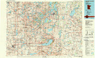 Lake Minnewaska Minnesota Historical topographic map, 1:100000 scale, 30 X 60 Minute, Year 1986