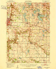 Mankato East Minnesota Historical topographic map, 1:62500 scale, 15 X 15 Minute, Year 1951